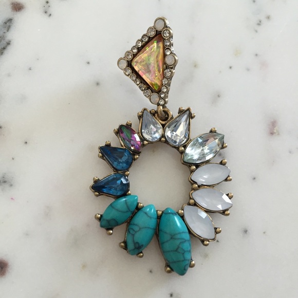 🆑 "Irina" Earrings || Blue & Clear Crystal - Picture 5 of 13